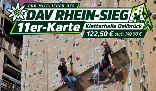 Artikelbild zu Artikel Neue Kooperation mit der Kletterhalle Dellbrück – vergünstigte 11er-Karten für unsere Mitglieder